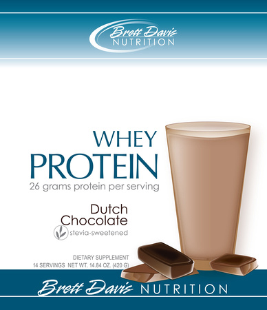 6x7 label front: Brett Davis Nutrition: Chocolate